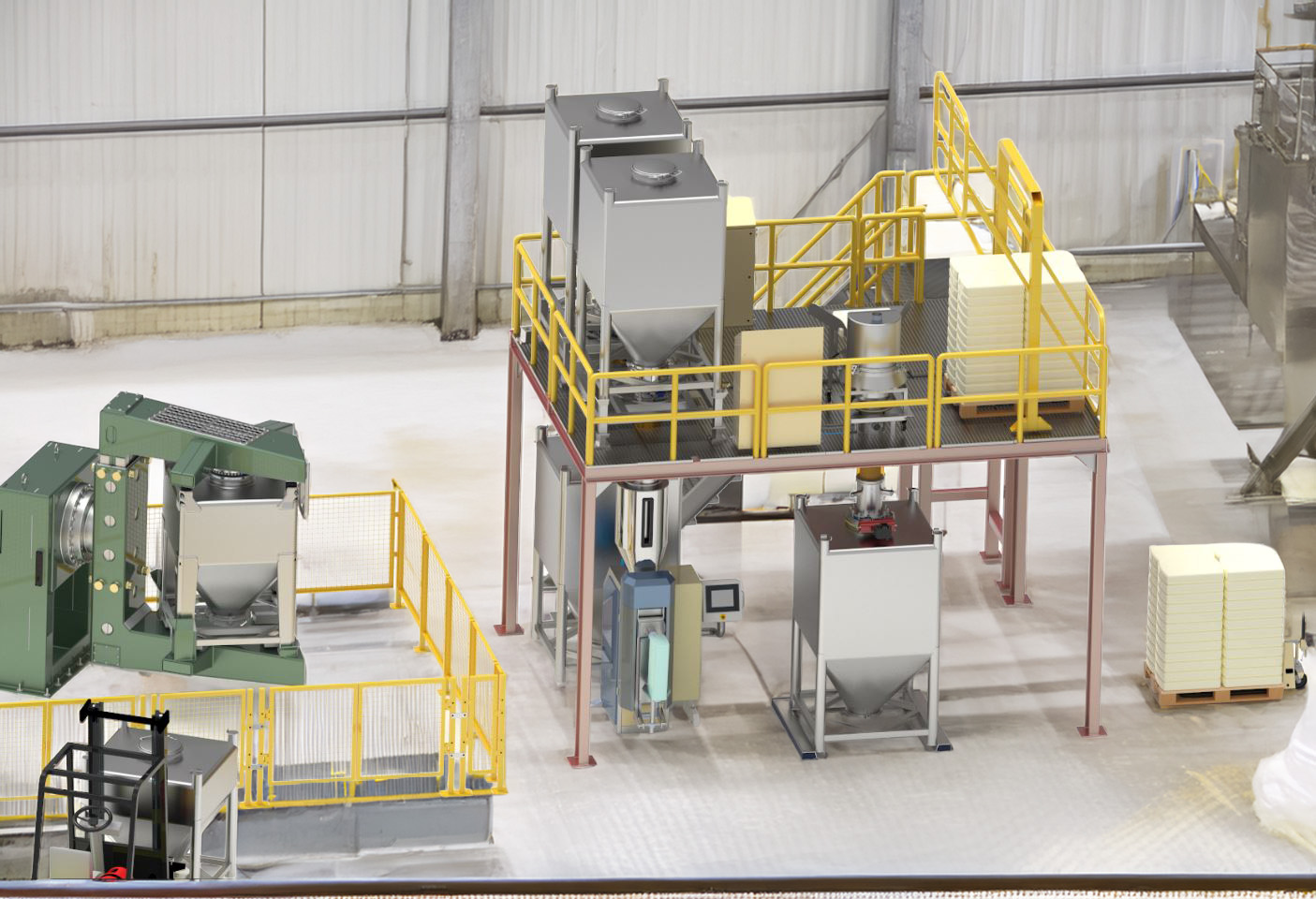 containment for filling and discharge of IBC or Big Bag